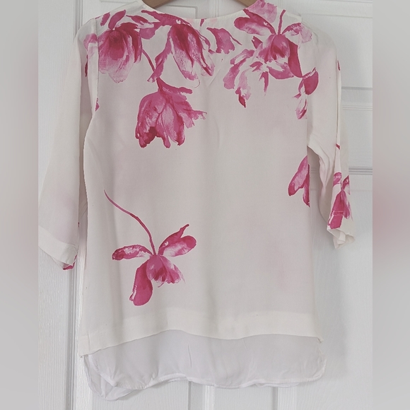 Joules white and pink blouse size 10 - Picture 6 of 8